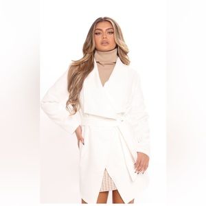 Cream White Fashion Nova Blazer Coat size XL